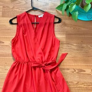 Monteau Los Angeles Sleeveless Orange Wrap Dress